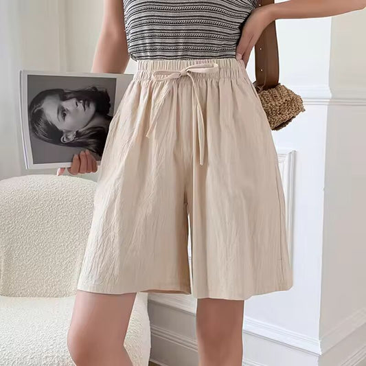 2025 New Summer Cotton Linen Shorts Women Gym Workout Shorts Solid Color Casual Basic Short Pants High Waisted Shorts Sport